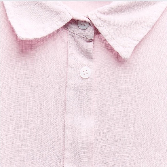 Zara 100% linen - light pink XS button up - Picture 4 of 6